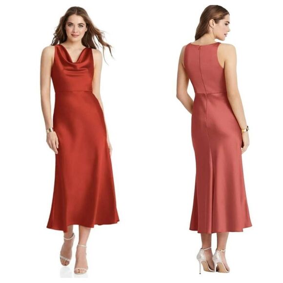 Lovely Cowl-Neck Midi Tank Dress Sz 10 - Picture 1 of 12